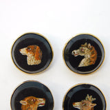 Georgian Gold & Silver Mounted Set of Micro Mosaic Animal Buttons Antique