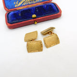 9ct Yellow Gold Gents Minimal Cufflinks Mid-Century 1959 London