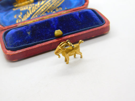 9ct Yellow Gold Capricorn the Goat Zodiac Charm or Pendant c1970 Birmingham