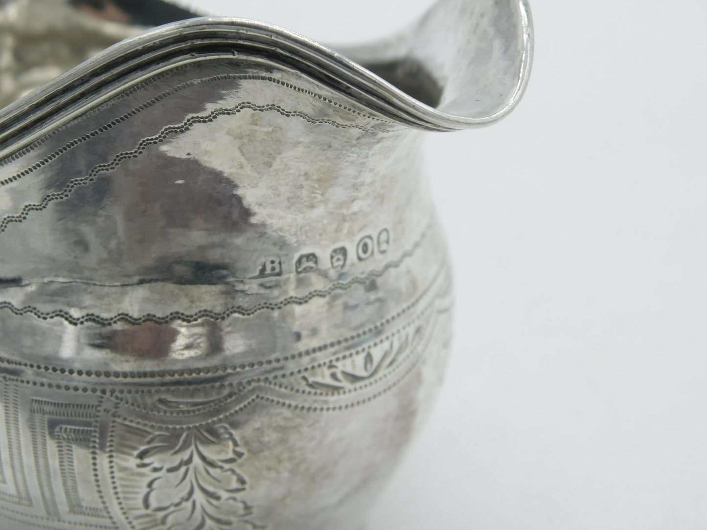 George III Sterling Silver Greek Maze Pattern Cream Jug Antique 1809 London