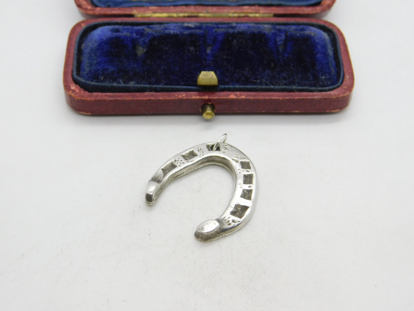 Sterling Silver Good Luck Horseshoe Fob Pendant 1932 Birmingham Antique