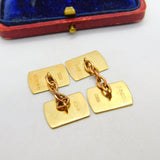 9ct Yellow Gold Gents Minimal Cufflinks Mid-Century 1959 London