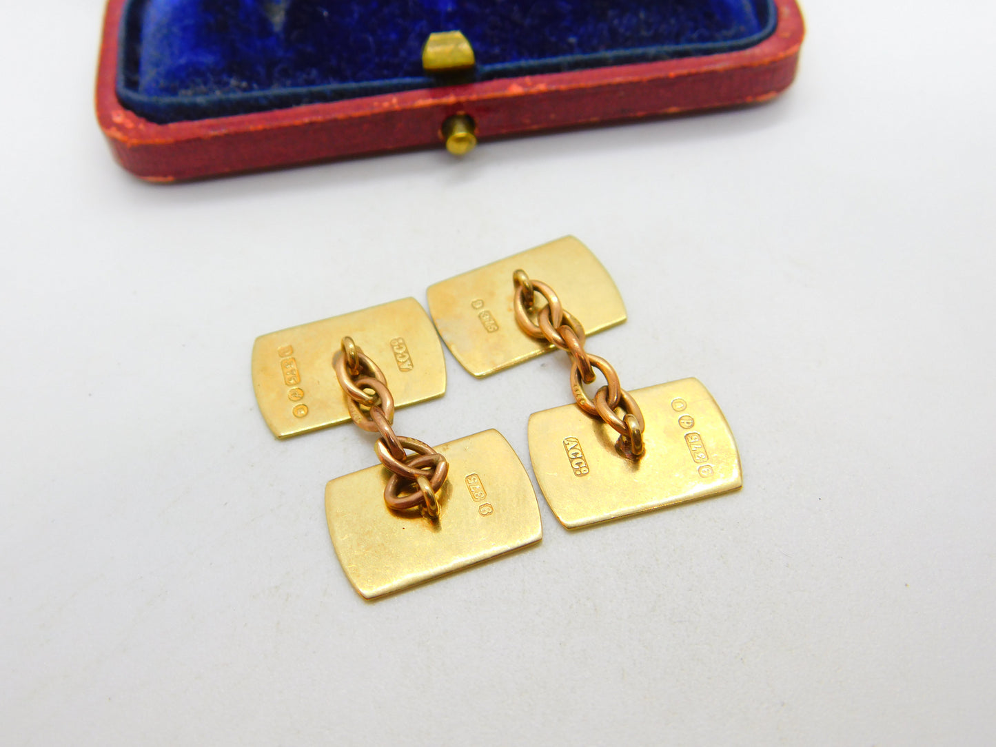 9ct Yellow Gold Gents Minimal Cufflinks Mid-Century 1959 London