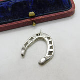 Sterling Silver Good Luck Horseshoe Fob Pendant 1932 Birmingham Antique