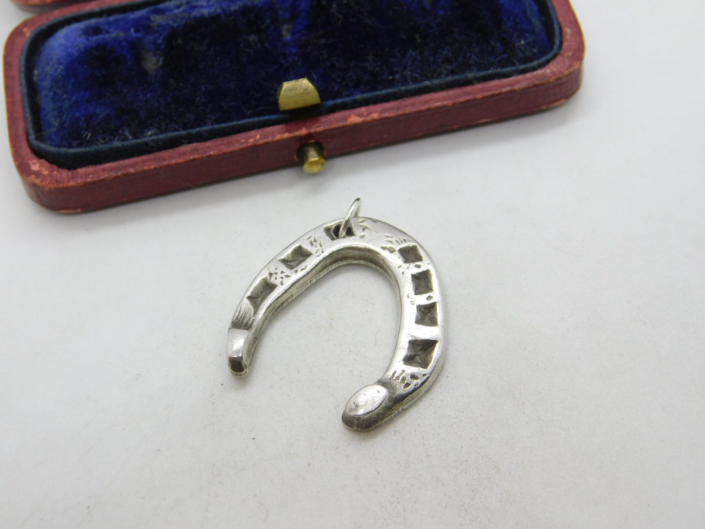 Sterling Silver Good Luck Horseshoe Fob Pendant 1932 Birmingham Antique