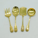 19th Century French .950 Silver Gilt Dessert Cutlery Four-Part Set Antique c1880