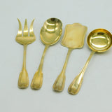 19th Century French .950 Silver Gilt Dessert Cutlery Four-Part Set Antique c1880
