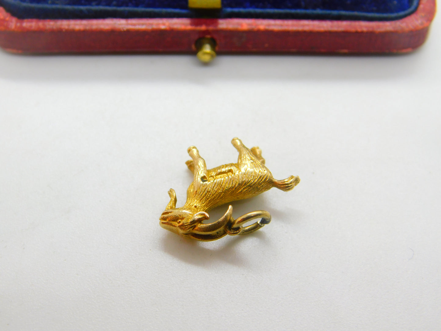 9ct Yellow Gold Capricorn the Goat Zodiac Charm or Pendant c1970 Birmingham