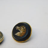 Georgian Gold & Silver Mounted Set of Micro Mosaic Animal Buttons Antique