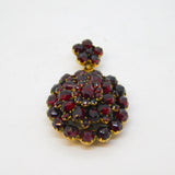 19th Century Austro-Hungarian 9ct Gold & Garnet Locket Pendant Antique c1860