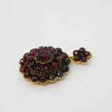 19th Century Austro-Hungarian 9ct Gold & Garnet Locket Pendant Antique c1860