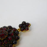 19th Century Austro-Hungarian 9ct Gold & Garnet Locket Pendant Antique c1860