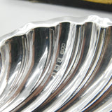 Boxed Sterling Silver Shell Form Butter Dish & Spreader 1920 Birmingham Antique