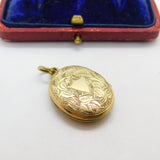 Victorian 9ct Gold & Enamel Back & Front Monogram CIA Locket Antique c1890