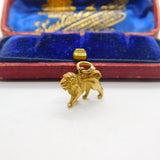 9ct Yellow Gold Lion or Leo Zodiac Charm Pendant 1960 Birmingham Vintage