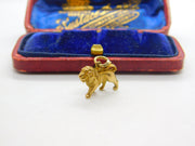 9ct Yellow Gold Lion or Leo Zodiac Charm Pendant 1960 Birmingham Vintage