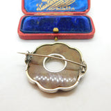 Victorian Scottish Sterling Silver & Agate Floral Kilt Brooch Antique c1850