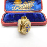 Victorian 9ct Gold Cased & Enamel Three Section Mourning Locket Antique c1880 Kitemark
