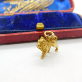 9ct Yellow Gold Lion or Leo Zodiac Charm Pendant 1960 Birmingham Vintage