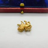 9ct Yellow Gold Lion or Leo Zodiac Charm Pendant 1960 Birmingham Vintage