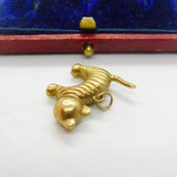 9ct Yellow Gold Startled Cat Kitten Charm Pendant Vintage c1970 Birmingham