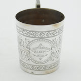 Victorian Sterling Silver Floral Pattern Christening Mug Antique 1898 Sheffield