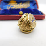 Victorian 9ct Gold Cased & Enamel Three Section Mourning Locket Antique c1880 Kitemark