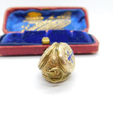 Victorian 9ct Gold Cased & Enamel Three Section Mourning Locket Antique c1880 Kitemark
