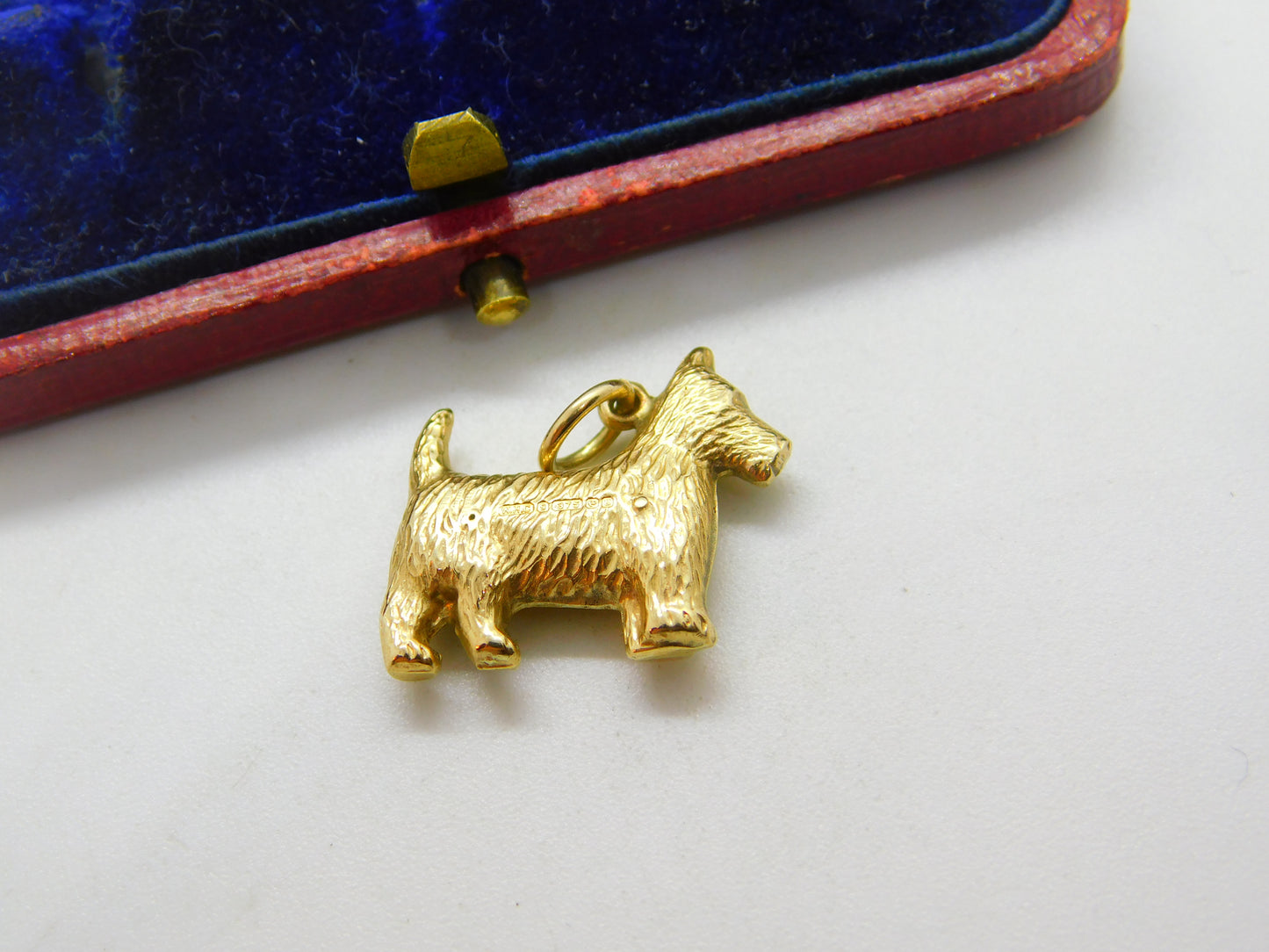 9ct Yellow Gold Westie Dog Charm Pendant Vintage 1969 Birmingham