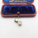 Victorian 9ct Gold & 0.2ct Princess Cut Set Diamond Drop Pendant c1900 Antique