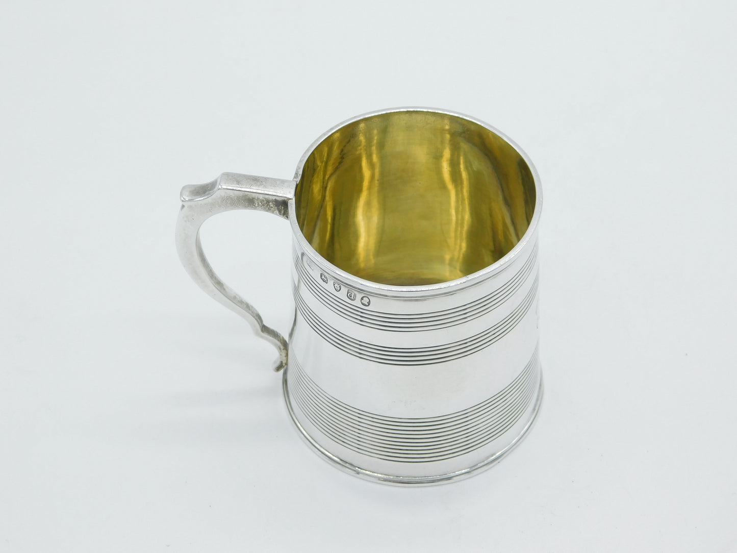 George III Sterling Silver Lined Pattern Christening Mug Antique 1779 London