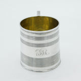 George III Sterling Silver Lined Pattern Christening Mug Antique 1779 London
