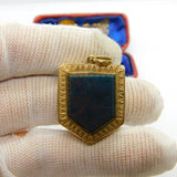 Victorian 9ct Back & Front Large Bloodstone Locket Pendant Antique c1860