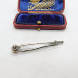 Edwardian Sterling Silver Bloodstone, Agate & Citrine Dirk Brooch 1906 Antique