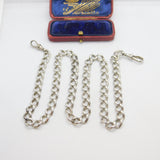 Victorian Sterling Silver Double Albert Watch Chain c1890 Antique 21" Length