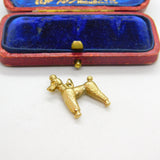 9ct Yellow Gold Proud Poodle Dog Charm or Pendant Vintage c1970
