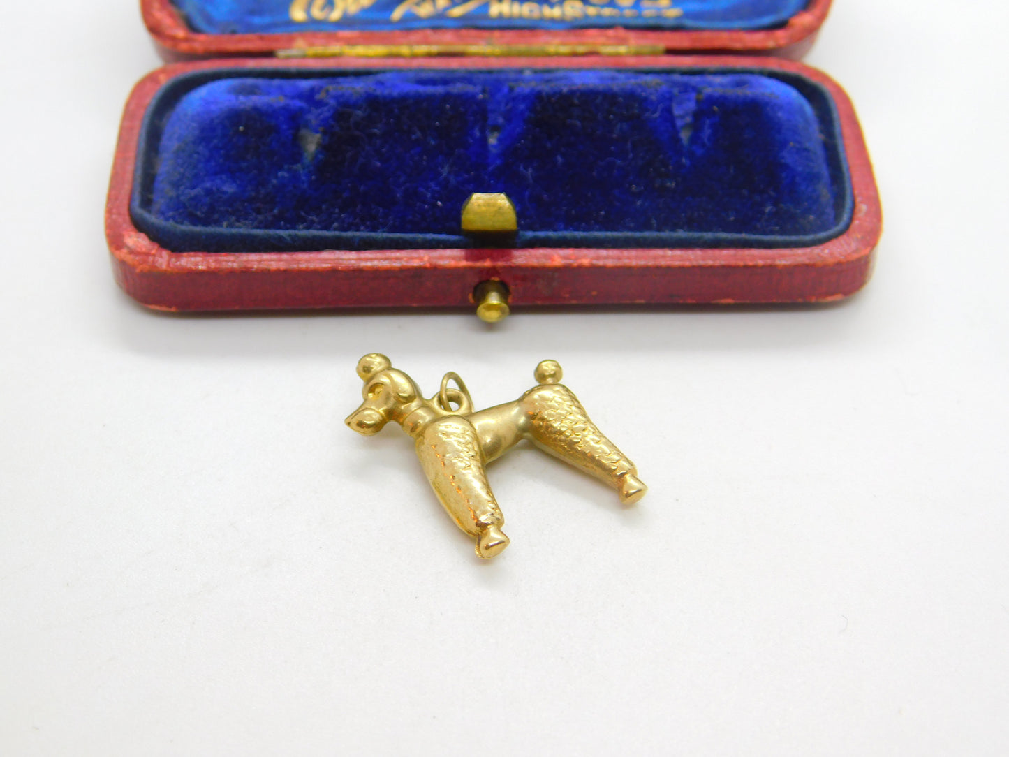 9ct Yellow Gold Proud Poodle Dog Charm or Pendant Vintage c1970