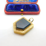 Victorian 9ct Back & Front Large Bloodstone Locket Pendant Antique c1860