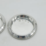 Pair of Sterling Silver Wine Glass Coasters Vintage 1969 Sheffield