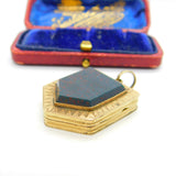 Victorian 9ct Back & Front Large Bloodstone Locket Pendant Antique c1860