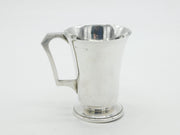 Sterling Silver Modernist Christening Mug Tankard Antique 1920 Birmingham Deco