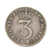 King George III Maundy Threepence Coin Antique 1784 Very Fine Condition