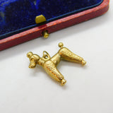 9ct Yellow Gold Proud Poodle Dog Charm or Pendant Vintage c1970
