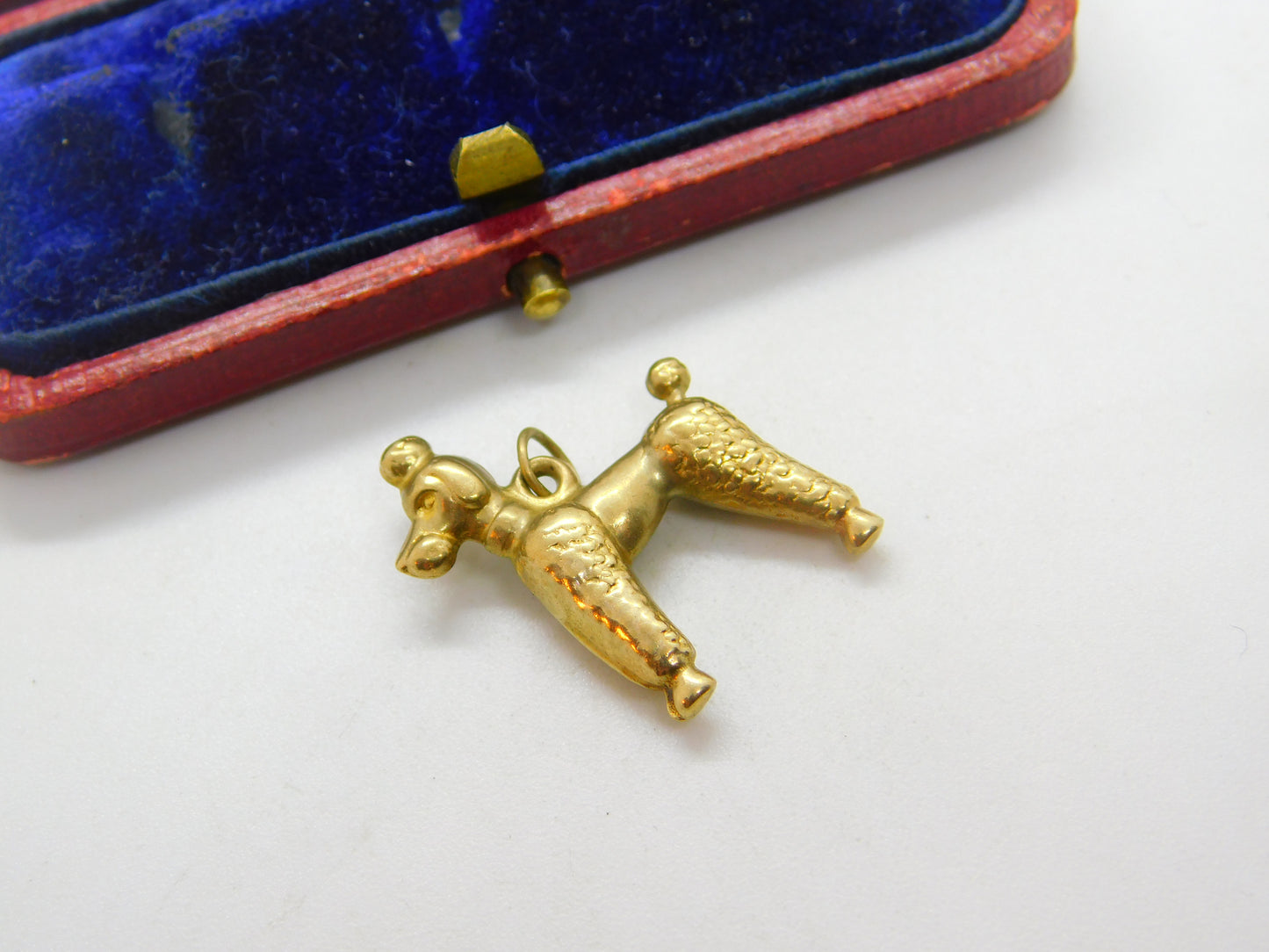 9ct Yellow Gold Proud Poodle Dog Charm or Pendant Vintage c1970