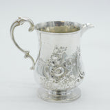 Victorian Sterling Silver Floral Pattern Cream Jug Antique 1860 London