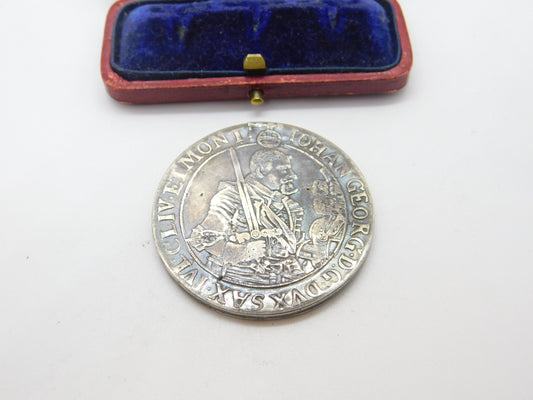 Georgian Sterling Silver Johann Georg I of Saxony Thaler Coin Box c1720 Antique