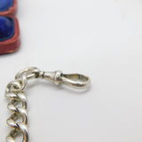 Victorian Sterling Silver Double Albert Watch Chain c1890 Antique 21" Length