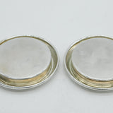 Pair of Sterling Silver Wine Glass Coasters Vintage 1969 Sheffield