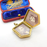 Victorian 9ct Back & Front Large Bloodstone Locket Pendant Antique c1860
