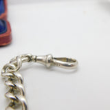 Victorian Sterling Silver Double Albert Watch Chain c1890 Antique 21" Length